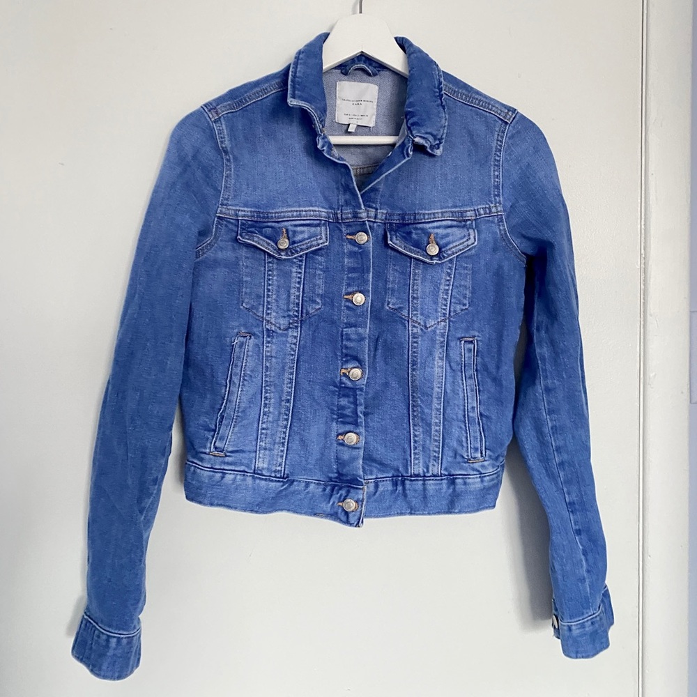 Zara Medium Wash Blue Denim Jacket